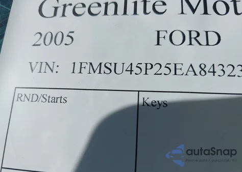 2005 Ford Excursion Eddie Bauer from USA, damaged, VIN 1FMSU45P25EA84323